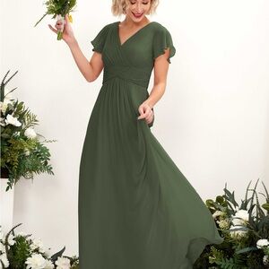 Tolly Chiffon Dress from Carlyna in Martini Olive